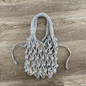 Metallic net bag with drawstring